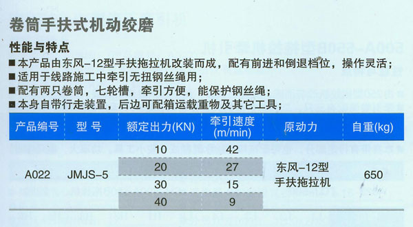 卷筒手扶式機動絞磨